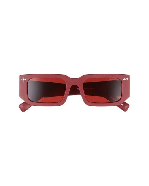Saint Studio Red Palermo Polarized Rectangular Sunglasses for men