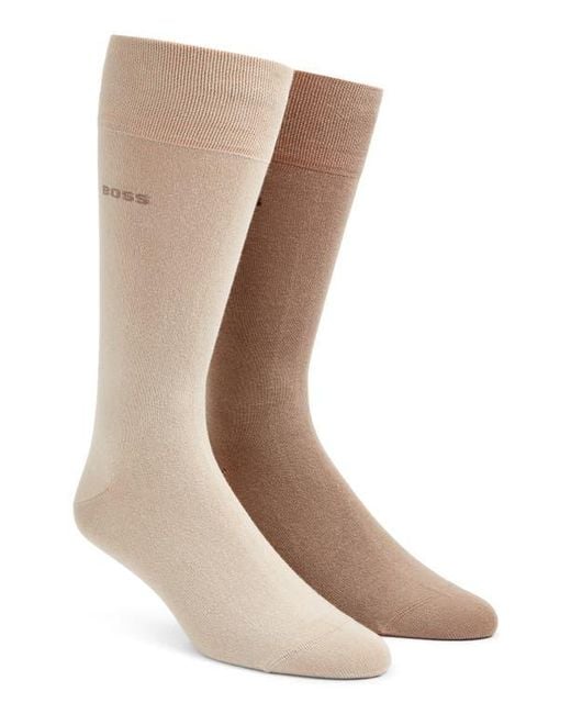 Boss Brown Assorted 2-Pack Solid Dress Socks for men