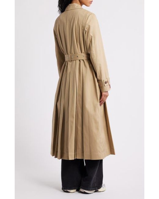 Damson Madder Natural Sofia Pleated Belted Trench Coat