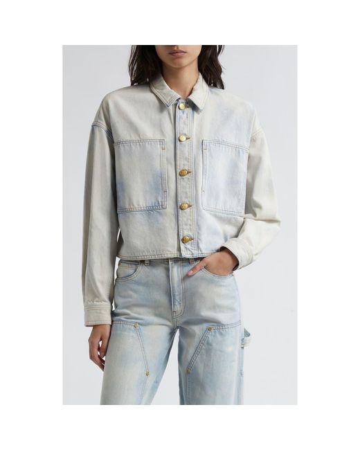 Ulla Johnson Gray The Bobbi Denim Trucker Jacket