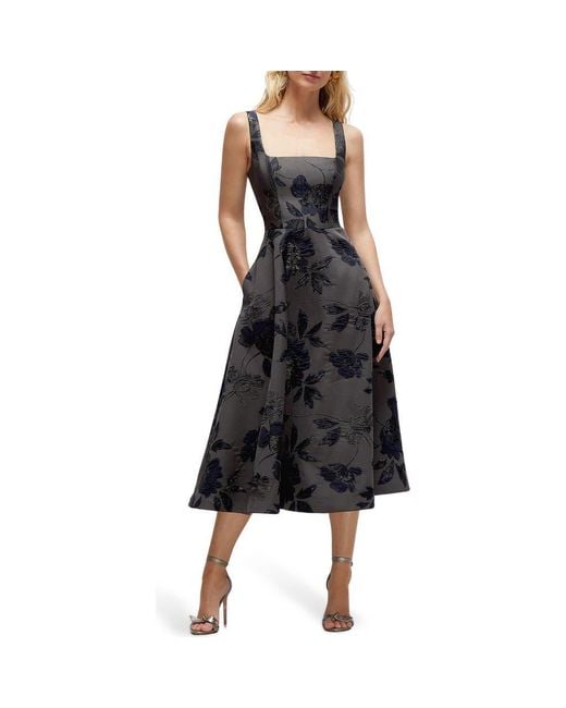 The Dessy Group Metallic Fit & Flare Midi Dress in Black | Lyst The Dessy Group Metallic Fit & Flare Midi Dress in Black | Lyst