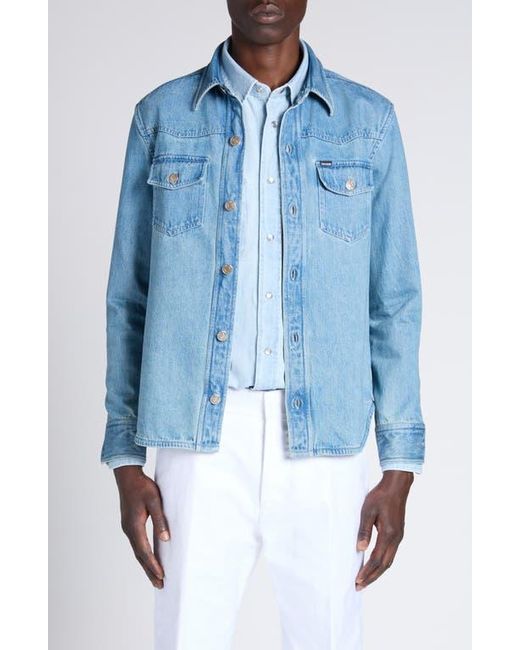 Tom Ford Blue Washed Denim Overshirt for men