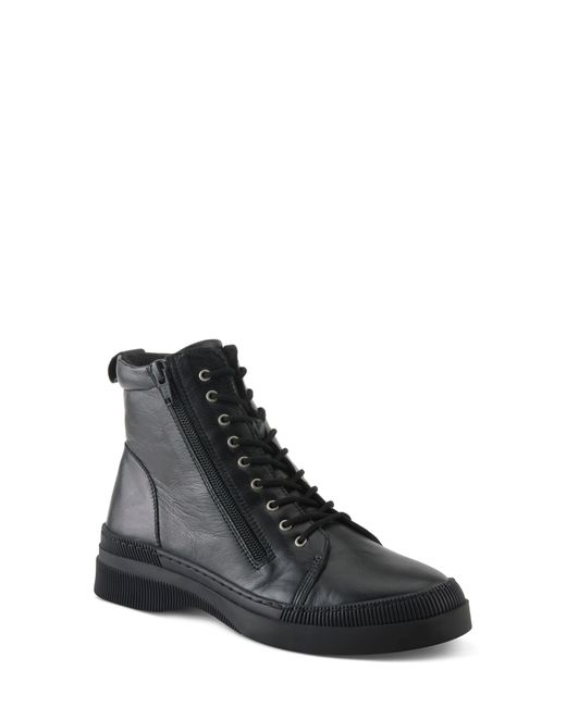 Spring Step Black Leather Combat Boot