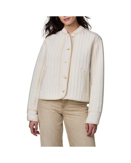 Bernardo Natural Textured Quilted Button-Up Jacket