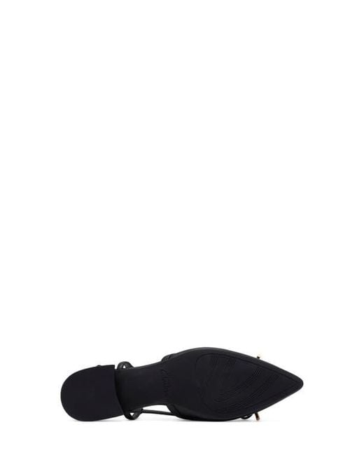 Clarks Black Sensa Bow Slingback Flat