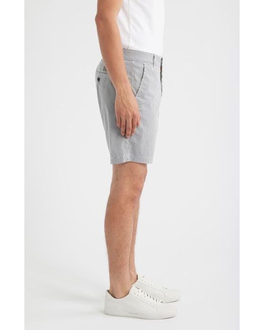 AG Jeans Gray Cipher Slim Fit Stripe Seersucker Chino Shorts for men