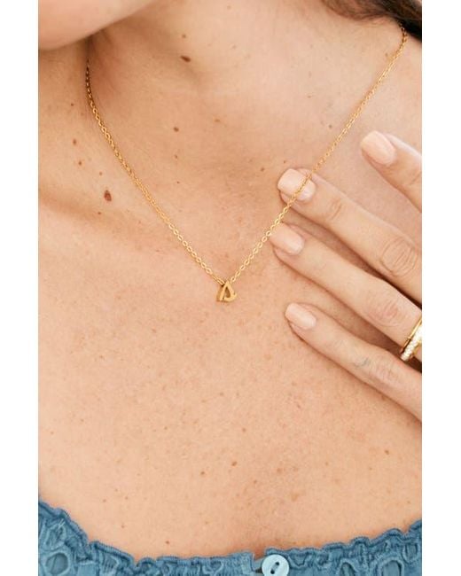 Mint & Lily White Tiny Script Initial Necklace