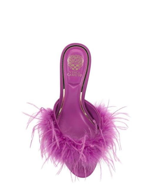 Vince Camuto Pink Paelly Faux Feather Slide Sandal