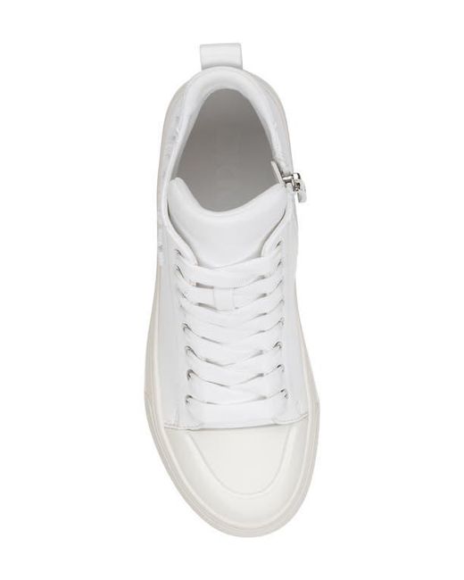 DKNY White Yaser Mid Sneaker