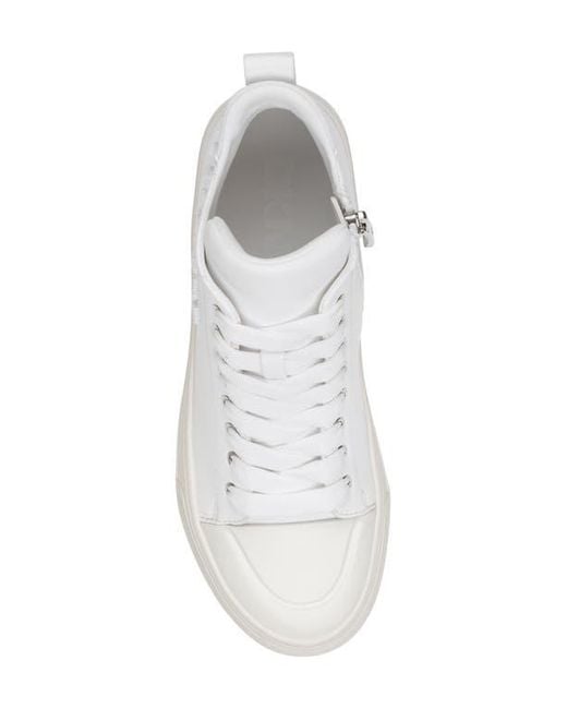 DKNY White Yaser Mid Sneaker