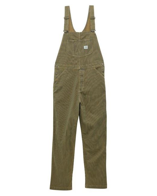 Lee Jeans Green Railroad Stripe Workwear Bib Overalls for men