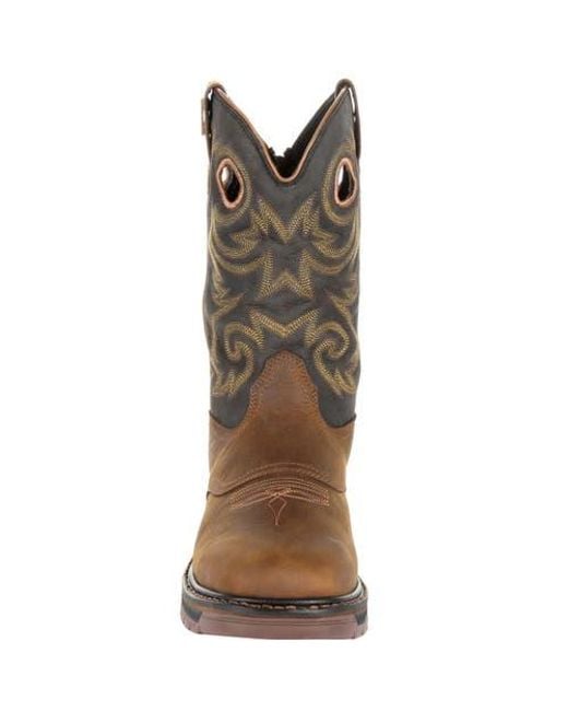 Georgia Boot Brown Carbotec Lt Waterproof Pullon Work Boot for men