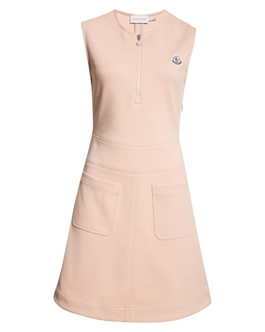 Moncler Pink Sleeveless Cotton Blend Interlock Dress
