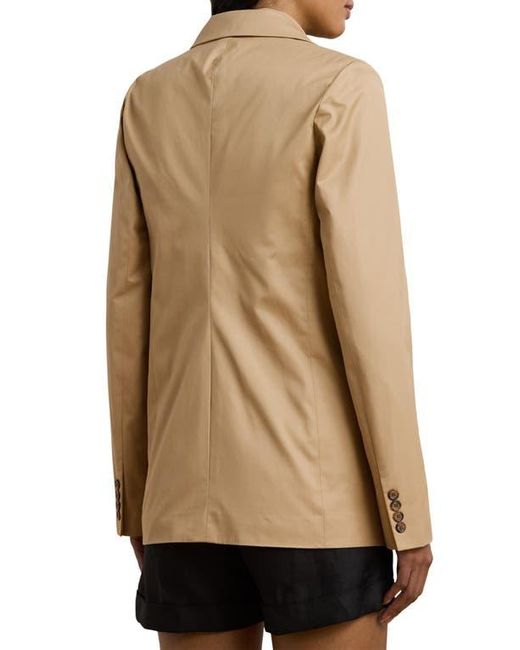 Ralph Lauren Brown Double Breasted Cotton Twill Blazer