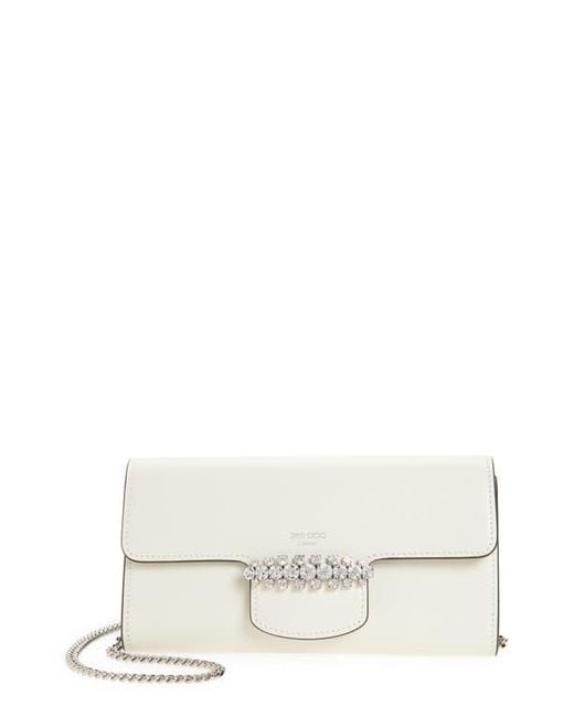 Jimmy Choo Natural Bing Leather Wallet On A Chain