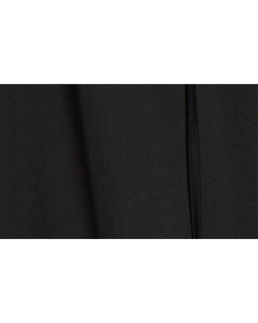 Cinq À Sept Black Valetta Bubble Hem Long Sleeve Satin Minidress