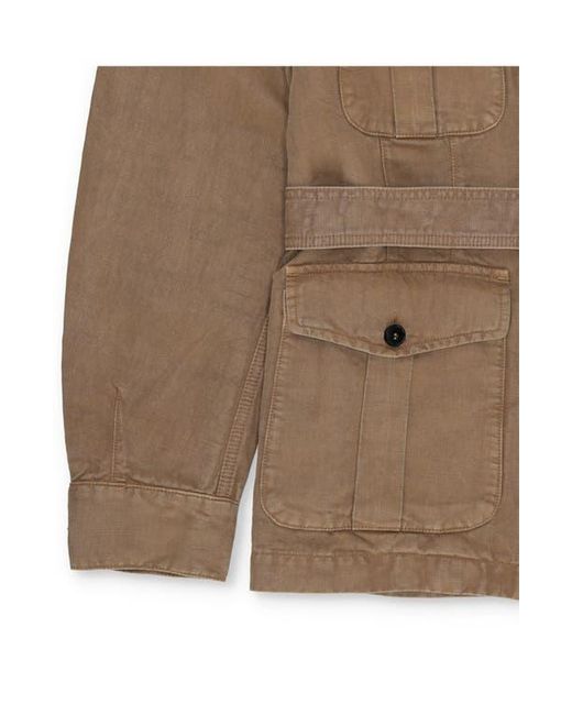 Fortela Brown Clint Linen Sahariana Jacket for men