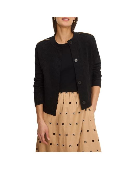 NIC+ZOE Black Piped Knit Statement Jacket