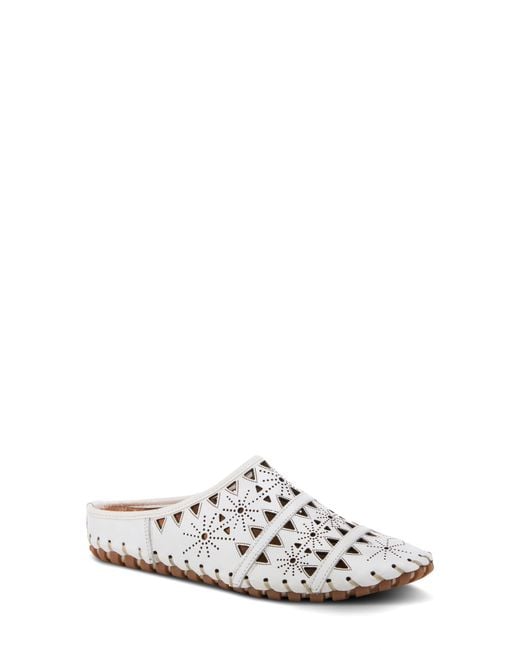 Spring Step White Fusilade Leather Mule