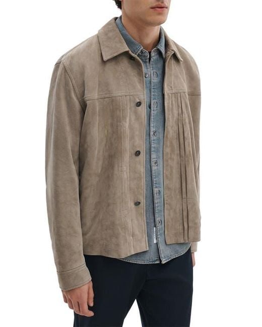 Rag & Bone Gray Dwight Goatskin Suede Jacket for men