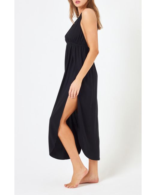 L*Space Blue Marina Halter Cover-up Dress