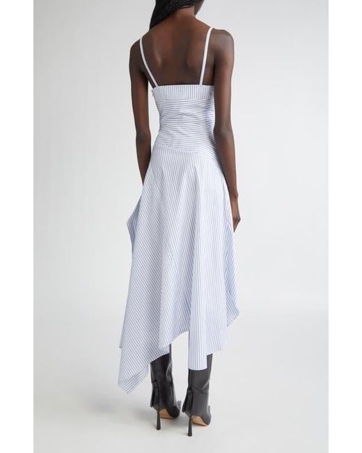 Monse White Cascade Stripe Cotton Poplin Dress