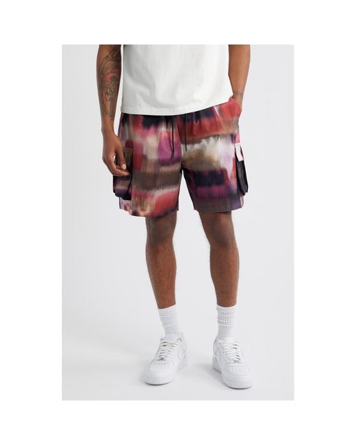 Criminal Damage Red Photo Print Shorts for men