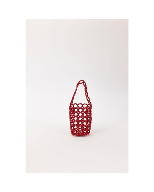 Hat Attack Red Isla Beaded Mini Bag