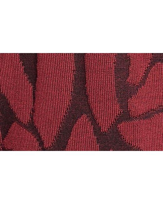 DKNY Red Jacquard V-Neck Sweater