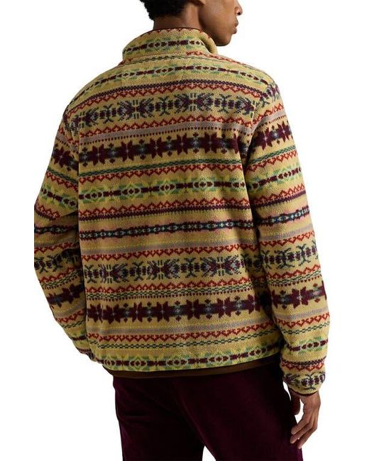Polo Ralph Lauren Gray Fair Isle Fleece Pullover for men