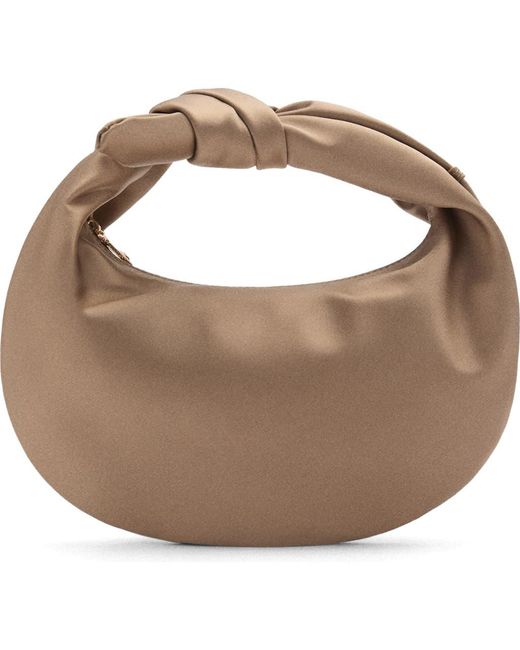 Mango Brown Satin Handbag