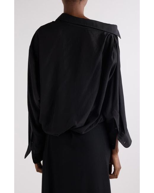 Balenciaga Black One-Shoulder Button-Up Shirt