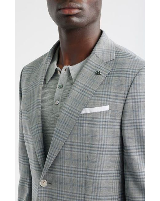Boss Gray Hutson Slim Fit Plaid Sport Coat for men