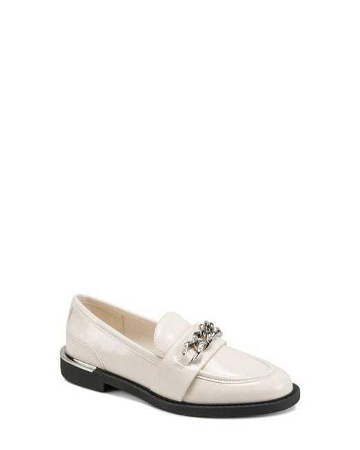 DKNY White Ryleigh Chain Loafer