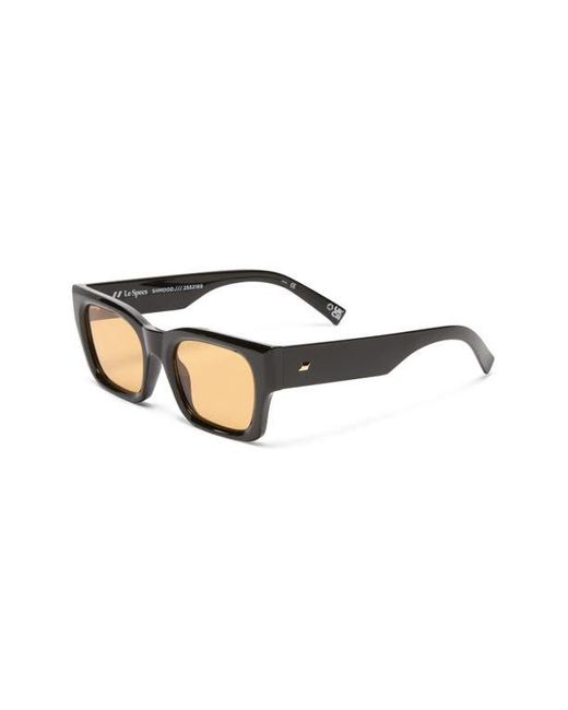 Le Specs Black Shmood 52Mm Rectangular Sunglasses