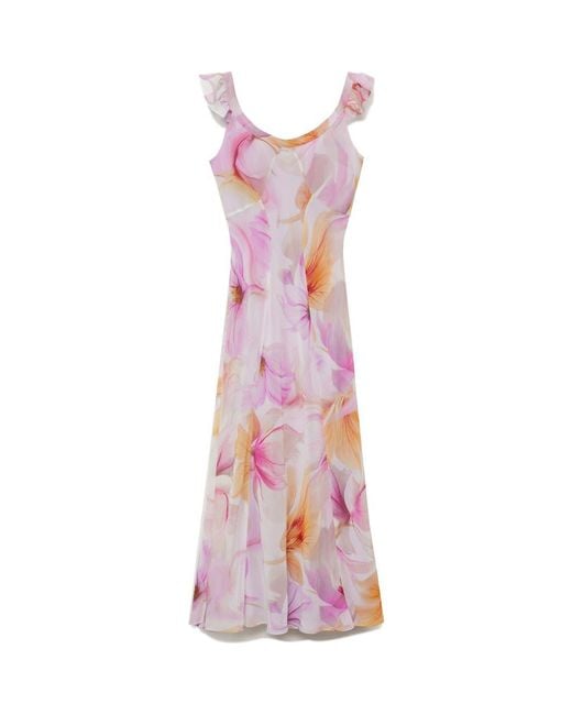 white christmas dresses Katarina Satin Ruffle Hem Maxi Dress Mango– Selfie Leslie main image 1