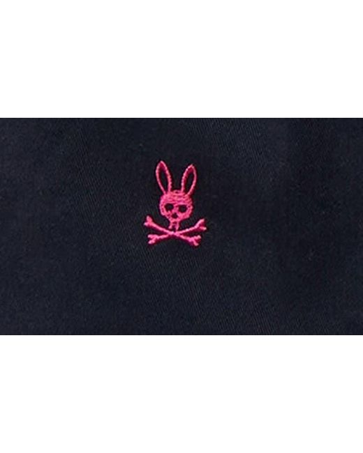 Psycho Bunny Blue Guilford Allover Embroidered Bunny Drawstring Shorts for men