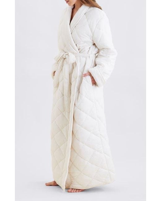 Papinelle White Quilted Cotton Maxi Robe
