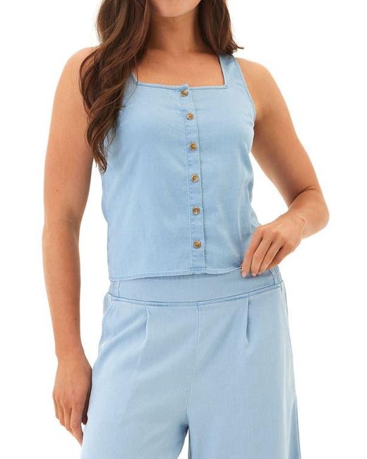 Threads For Thought Blue Jamila Stretch Chambray Tank