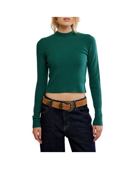 Free People Green Even After Rib Sweater