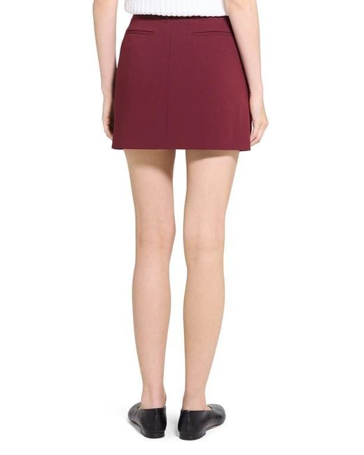 Theory Red Crepe Miniskirt