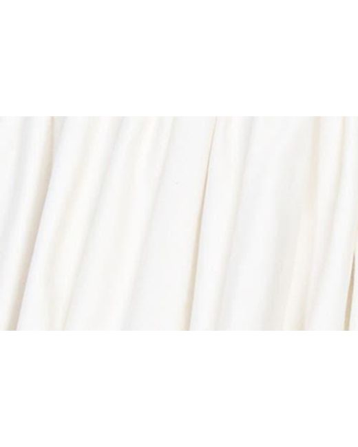 Alice + Olivia White Arden Smocked Drop Waist Bubble Hem Minidress
