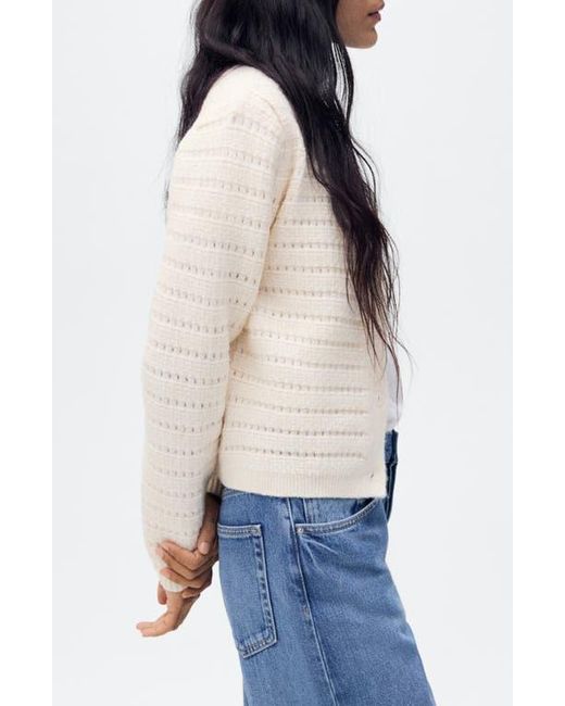 Mango Blue Open Stitch Cardigan
