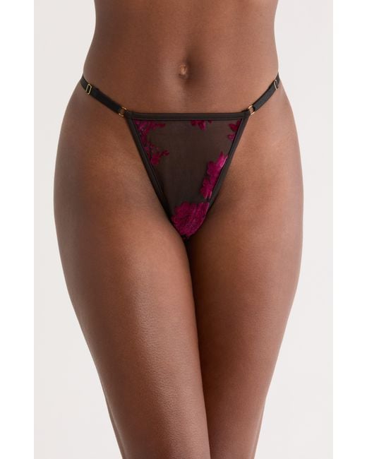 Kilo Brava Brown Floral Flocked G-String