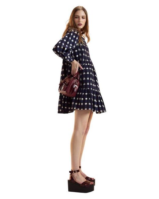 Cynthia Rowley Blue Pintuck Mini Dress