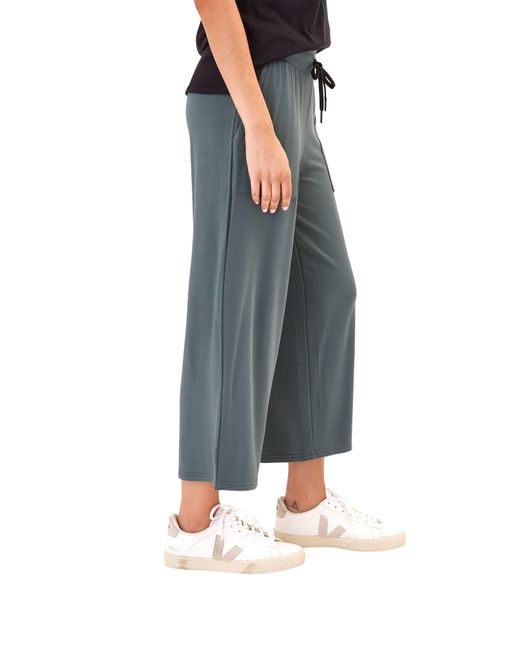 Threads For Thought Blue Carrie Feather Fleece Crop Wide Leg Sweatpants