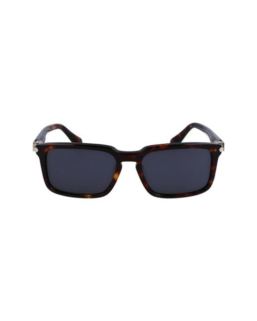 Ferragamo Blue Gancini Evolution 56Mm Rectangular Sunglasses for men