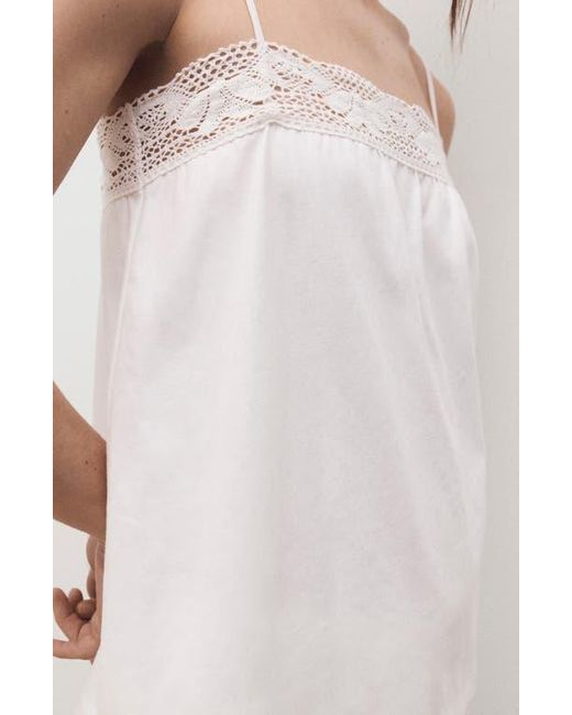 Mango White Cotton Camisole
