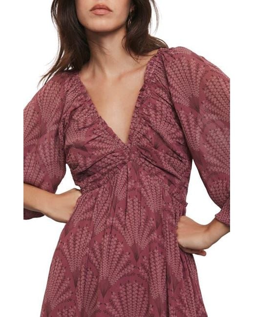 Mint Velvet Red Floral Design Midi Dress