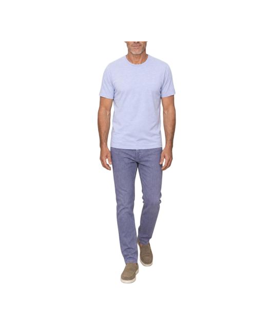 Robert Talbott Blue Davis Pique Linen Tee for men